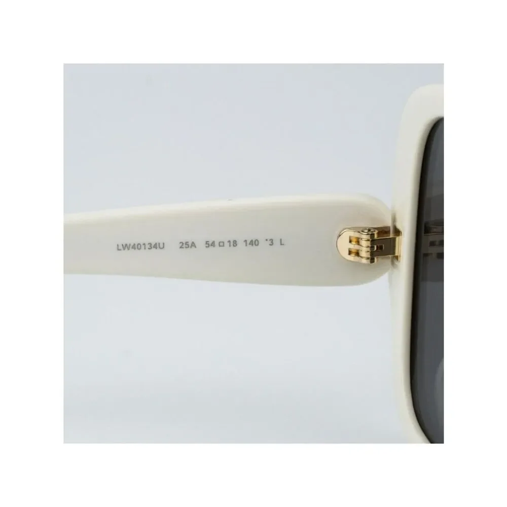 Loewe Women Sunglasses Ivory Smoke Square LW40134U 25A NEW AUTHENTIC